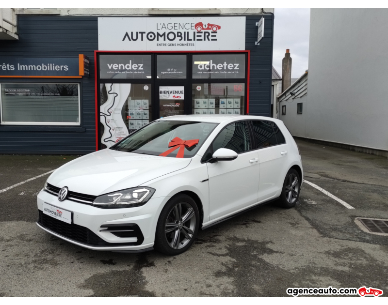 Achat voiture occasion, Auto occasion pas cher | Agence Auto Volkswagen Golf 7 2.0 TDI 150cv DSG7 R Line (garantie 6 mois) Blanc Année 2019 Automatique Diesel