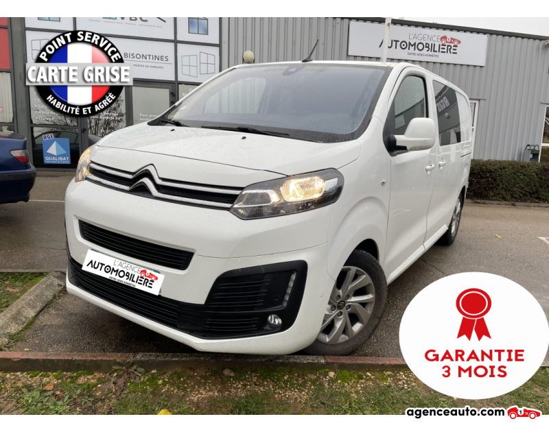 Achat voiture occasion, Auto occasion pas cher | Agence Auto Citroen Jumpy Driver III VUL M 2.0 BlueHDi Fourgon moyen double cabine EAT8 177 cv Boîte auto Blanc Année 2019 Automatique Diesel