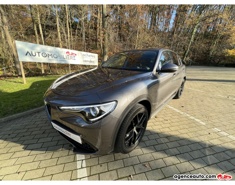 Aankoop Gebruikte Auto, Goedkope Gebruikte Auto | Agence Auto Alfa Romeo STELVIO 2.0 T AWD Sprint/201CV/Cuir/GPS/jantes 20"/Bte auto/Garantie 12 mois Gris Jaar 2021 Automatique Essence
