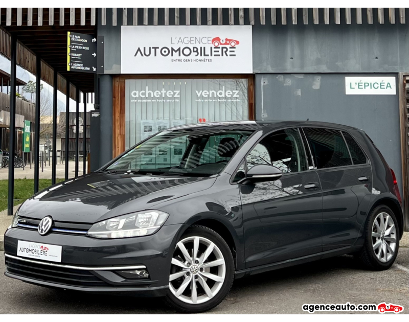 Achat voiture occasion, Auto occasion pas cher | Agence Auto Volkswagen Golf VII 1.5 TSi EVO 130ch Connect / Virtual Cockpit Gris Année 2018 Manuelle Essence