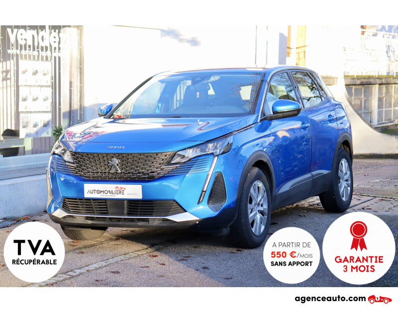 Achat voiture occasion, Auto occasion pas cher | Agence Auto Peugeot 3008 II Ph2 1.2 i 130 Active Pack BVM6 (Cam360,CarPlay,Full LED) Bleu Année 2021 Manuelle Essence