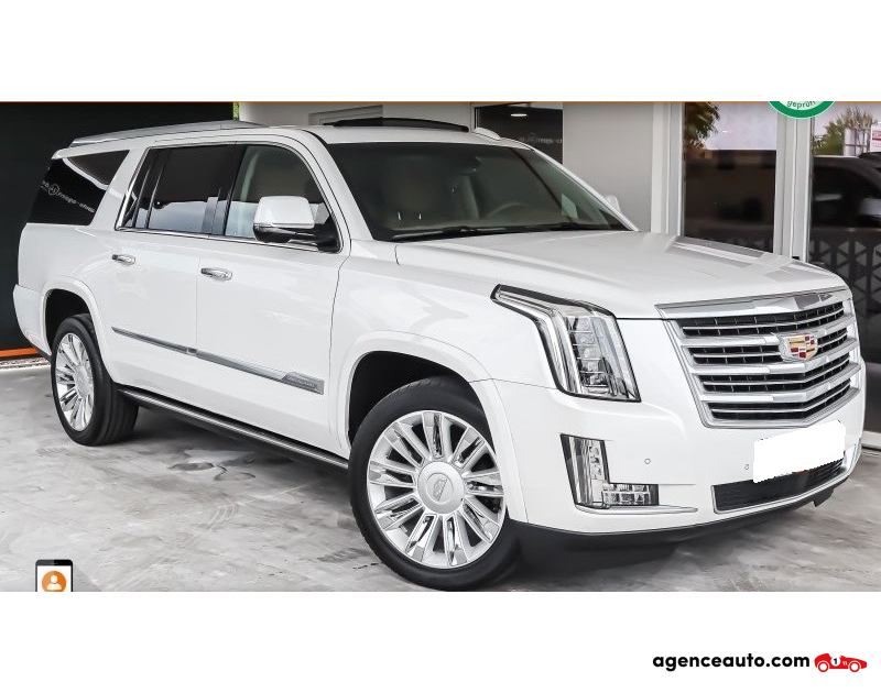 Achat voiture occasion, Auto occasion pas cher | Agence Auto Cadillac Escalade ESV Platinum V8/ carte grise française Blanc Année 2017 Automatique Essence