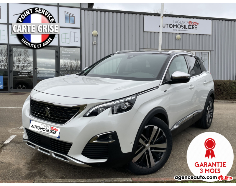 Achat voiture occasion, Auto occasion pas cher | Agence Auto Peugeot 3008 2.0 BlueHDi EAT8 S&S 180 cv GT LINE Blanc Année 2018 Automatique Diesel