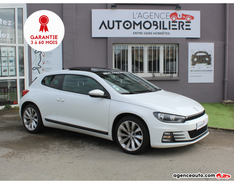 Achat voiture occasion, Auto occasion pas cher | Agence Auto Volkswagen Scirocco 150 cv - 2.0 -TDI - SPORTLINE - TOIT PANORAMIQUE OUVRANT Blanc Année 2015 Manuelle Diesel
