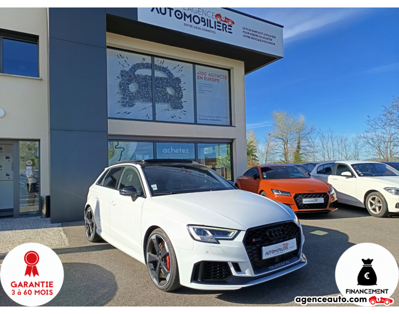 Achat voiture occasion, Auto occasion pas cher | Agence Auto Audi RS3 Sportback 2.5 TFSi Quattro S-Tronic 400 cv Blanc Année 2019 Automatique Essence