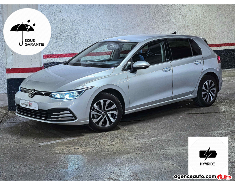 Achat voiture occasion, Auto occasion pas cher | Agence Auto Volkswagen Golf VIII eTSi 130 Hybride DSG7 Active Gtie VW 03/26 Argent Année: 2022 Automatique Essence