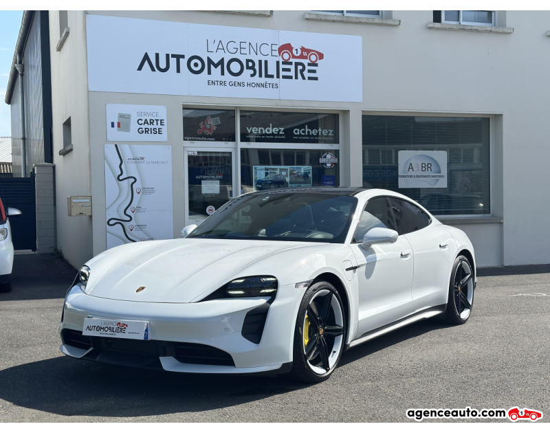 Achat voiture occasion, Auto occasion pas cher | Agence Auto Porsche Taycan 680Ch TURBO 93.4kWh Y22 - 1ERE MAIN - ORIGINE FRANCE Blanc Année 2022 Automatique Électrique