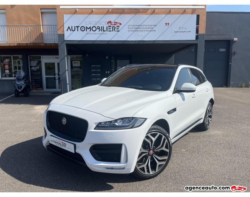 Achat voiture occasion, Auto occasion pas cher | Agence Auto Jaguar F-Pace R-Sport 3.0 D V6 AWD 300 cv (Pas de TVS)  Courroie neuve/Toit Ouvrant Panoramique/Caméra de Recul Blanc Année 2017 Automatique Diesel