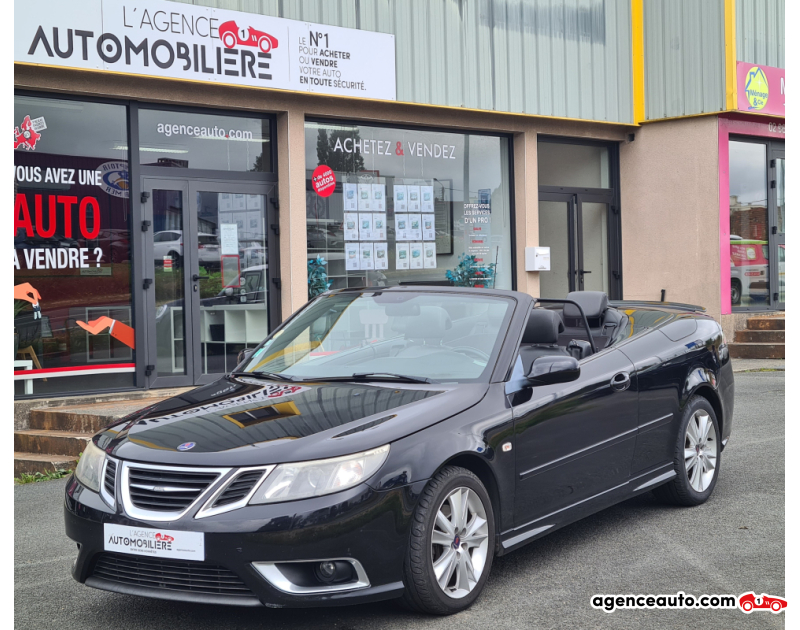 Achat voiture occasion, Auto occasion pas cher | Agence Auto Saab 9-3 CABRIOLET 1.9 TTID 180 CH AERO Noir Année 2008 Automatique Diesel