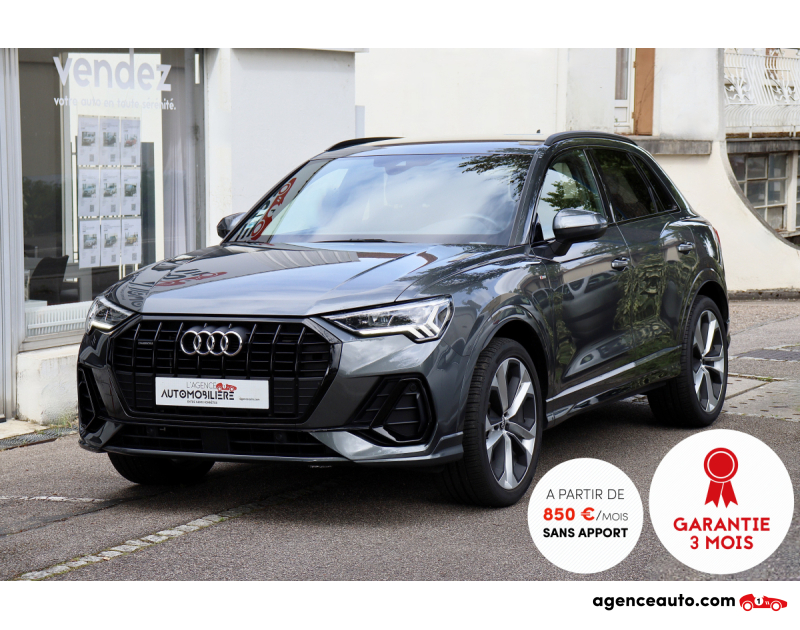 Achat voiture occasion, Auto occasion pas cher | Agence Auto Audi Q3 45 TFSI Quattro 230 S Line S-Tronic 7 (Caméra,Jantes 20",Lane Assist) Gris Année: 2019 Automatique Essence