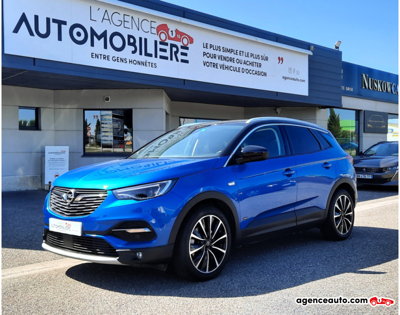 Achat voiture occasion, Auto occasion pas cher | Agence Auto Opel Grandland X 1.6 Hybrid Ultimate 300CH Bleu Année 2020 Automatique Essence,Hybride