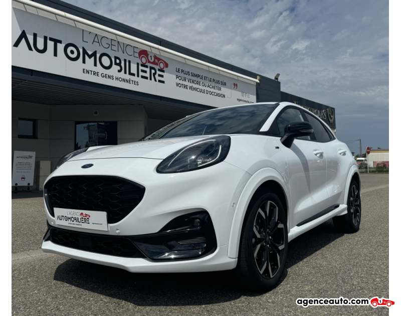 Gebrauchtwagenkauf, Günstige Gebrauchtwagen | Automobilienagentur Ford Puma 1.0 Flexifuel 125 ch S&S BVM6 ST-Line X Blanc Jahr 2022 Hand-Schaltgetriebe Benzin,Hybrid