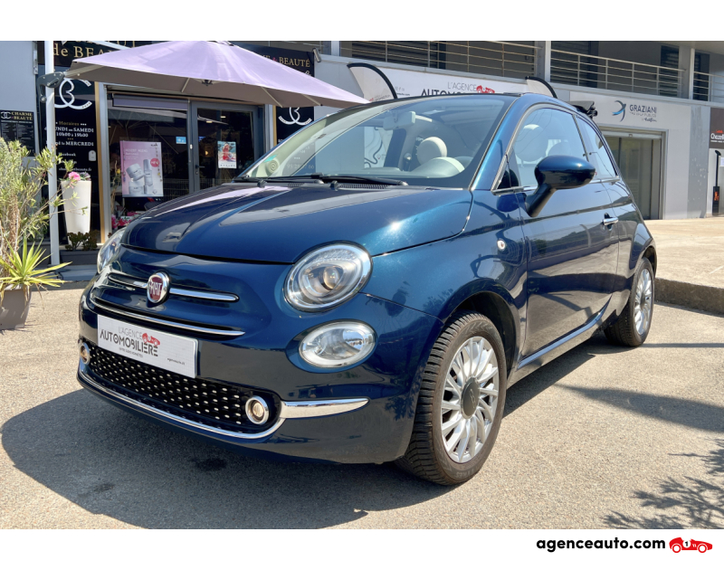 Achat voiture occasion, Auto occasion pas cher | Agence Auto Fiat 500C CABRIOLET 1.2 70 LOUNGE DUALOGIC BVA Bleu Année 2017 Automatique Essence