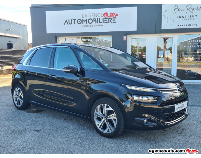 Aankoop Gebruikte Auto, Goedkope Gebruikte Auto | Agence Auto Citroen C4 Picasso BlueHDi 150 Exclusive EAT6 Equipé PMR Zwart Jaar 2016 Automatische auto Diesel