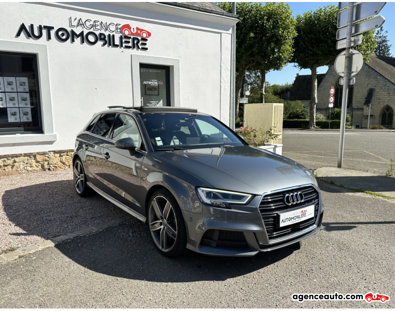 Achat voiture occasion, Auto occasion pas cher | Agence Auto Audi A3 Sportback 2.0 TDi 150ch Design Luxe Gris Année 2018 Automatique Diesel