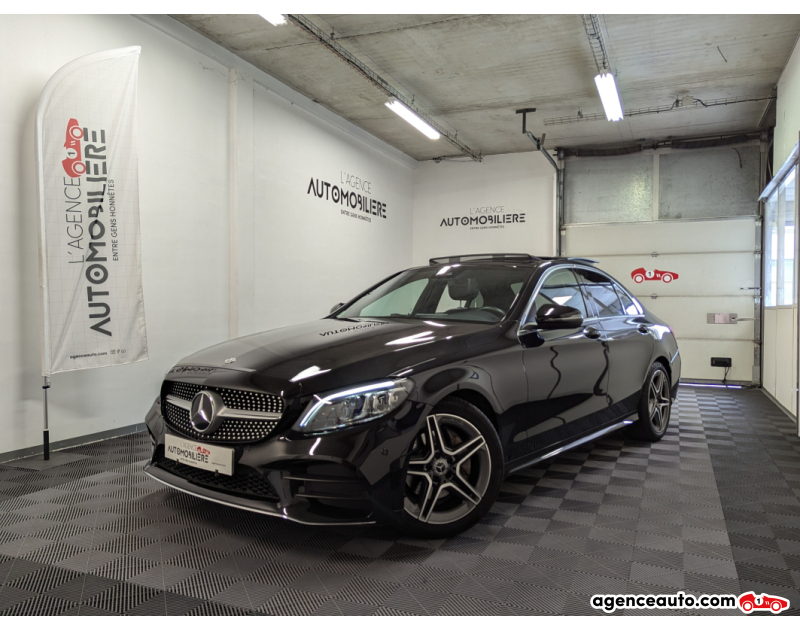 Achat voiture occasion, Auto occasion pas cher | Agence Auto Mercedes Classe C IV (2) 180 D 6CV AMG LINE BVA9 + TOIT OUVRANT Noir Année 2021 Automatique Diesel