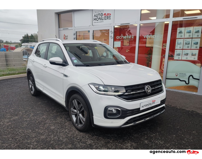 Achat voiture occasion, Auto occasion pas cher | Agence Auto Volkswagen T-Cross 1.0 TSI 115ch R-Line DSG7 (ACC, CarPlay, Caméra) Blanc Année 2020 Automatique Essence