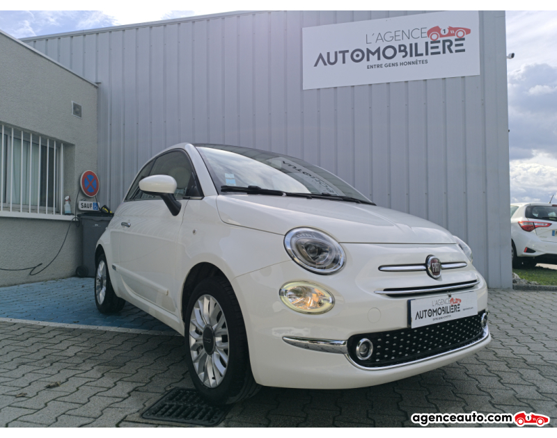 Achat voiture occasion, Auto occasion pas cher | Agence Auto Fiat 500 1.2 MPI 8V S&S 69cv Lounge Blanc Année 2016 Manuelle Essence