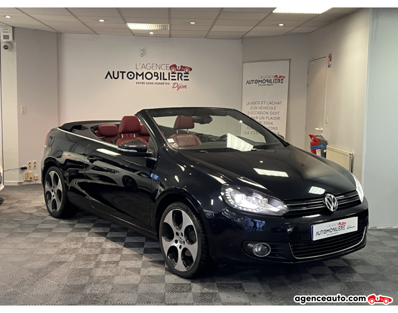Compra de Carros Usados, Carros Usados Baratos | Auto Immo Volkswagen Golf Cabriolet Intérieur Rouge 1.6 TDi 105 cv Sièges Chauffants/Radar avant arrière/Bluetooth Noir Ano 2011 Manuelle Diesel