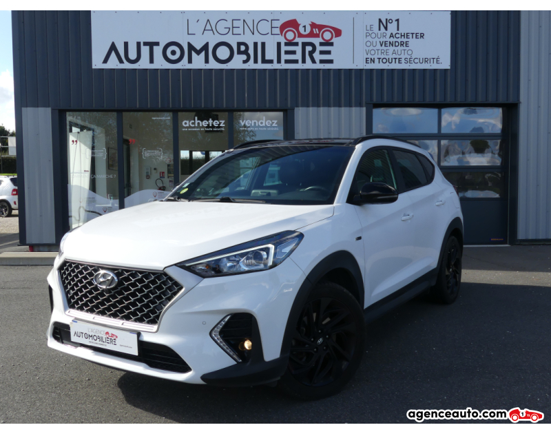Achat voiture occasion, Auto occasion pas cher | Agence Auto Hyundai Tucson N LINE 1.6 CRDi 16V Mild Hybrid 2WD DCT7 S&S 136 cv Boîte auto Blanc Année 2020 Automatique Hybride