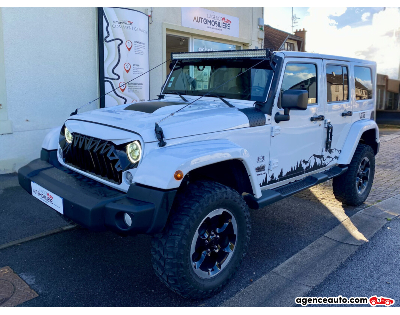 Achat voiture occasion, Auto occasion pas cher | Agence Auto Jeep Wrangler Unlimited JK 2.8 CRD 16V DPF 4WD S&S 200 cv Boîte auto Blanc Année 2014 Automatique Diesel