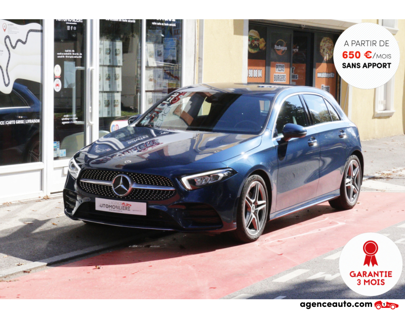 Achat voiture occasion, Auto occasion pas cher | Agence Auto Mercedes Classe A 180 i 136 AMG-Line 7G-DCT (1ère main, Camera, Démarrage sans clé) Bleu Année 2022 Automatique Essence