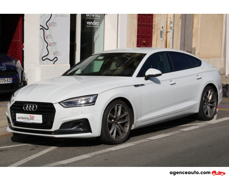 Aankoop Gebruikte Auto, Goedkope Gebruikte Auto | Agence Auto Audi A5 SPORTBACK 2.0 TFSI 190 S-LINE S-TRONIC BVA (Entretien Audi, Sièges chauffants/massants, CarPlay...) Wit Jaar 2018 Automatische auto Benzine