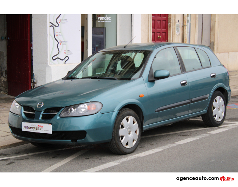 Compra de Coches Usados, Coches Usados Baratos %'|'% Agence Auto Nissan Almera 1.8 115 ACENTA ( Moteur à chaîne, Clim, Roue de secours ... ) Bleu Año 2002 Manuelle Essence