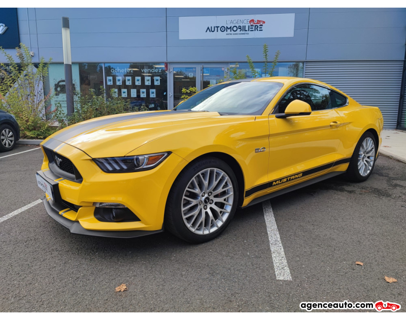 Achat voiture occasion, Auto occasion pas cher | Agence Auto Ford Mustang Fastback 5.0 V8 421ch GT MALUS PAYE (Caméra, Bluetooth, Recaro) Jaune Année 2016 Manuelle Essence