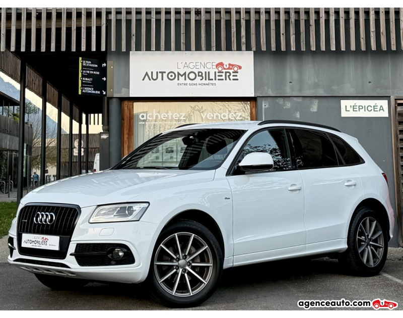 Achat voiture occasion, Auto occasion pas cher | Agence Auto Audi Q5 2.0 TDi Clean Diesel 190ch S-line S-tronic Blanc Année 2015 Automatique Diesel
