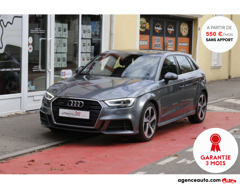 Gebrauchtwagenkauf, Günstige Gebrauchtwagen | Automobilienagentur Audi A3 Sportback Facelift 2.0 TFSI 190 S-Line Quattro S Tronic (Origine FR, Virtual, Keyless) Grau Jahr 2017 Automatisch Benzin