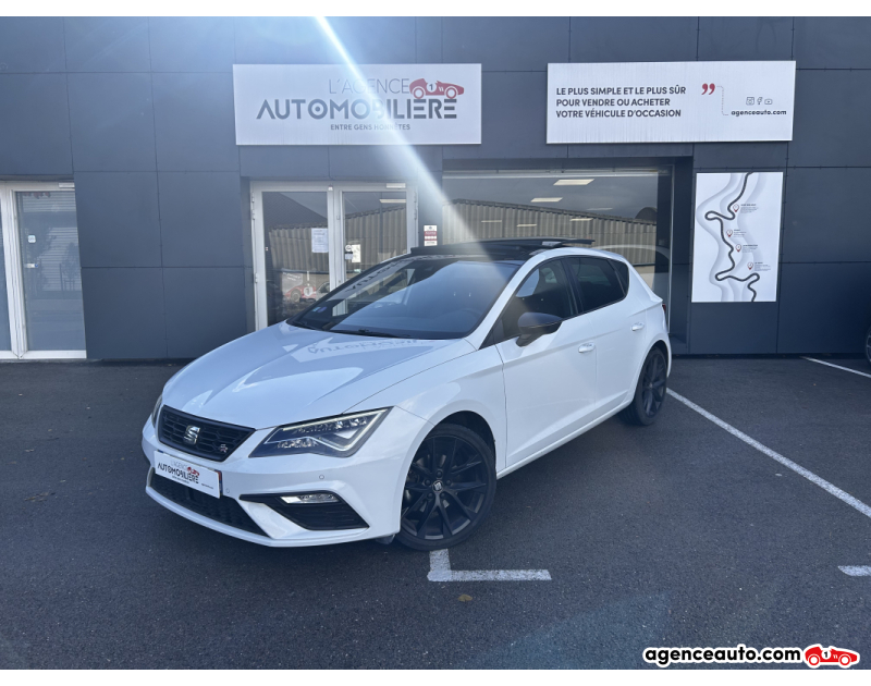 Achat voiture occasion, Auto occasion pas cher | Agence Auto Seat Leon 1.5 TSI 150 cv FR 1er main Blanc Année 2019 Automatique Bioethanol