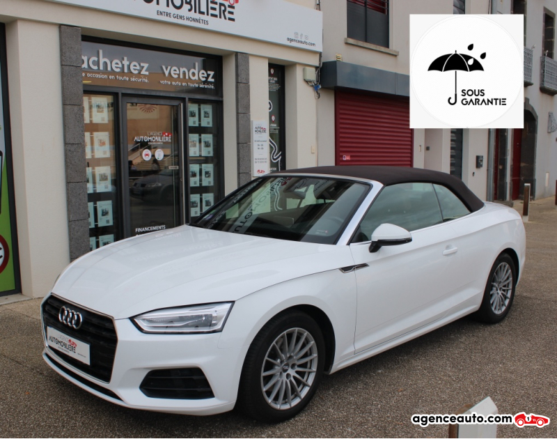 Aankoop Gebruikte Auto, Goedkope Gebruikte Auto | Agence Auto Audi A5 CABRIOLET 2.0 TFSI 190CH S TRONIC 7 ( Moteur à chaîne, Radar Arr, GPS ... ) Blanc Jaar 2018 Automatique Essence