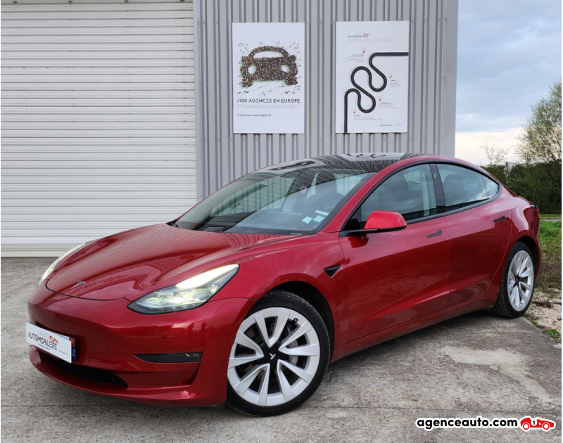 Achat voiture occasion, Auto occasion pas cher | Agence Auto Tesla Model 3 Phase 2 Long Range AWD 350 cv 75 KWH Rouge Année 2021 Automatique Électrique