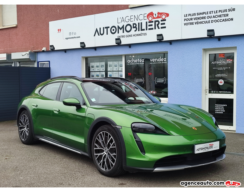 Achat voiture occasion, Auto occasion pas cher | Agence Auto Porsche Taycan 4 Cross Turismo 476ch batterie performance plus 1ère main Vert Année 2022 Automatique Électrique