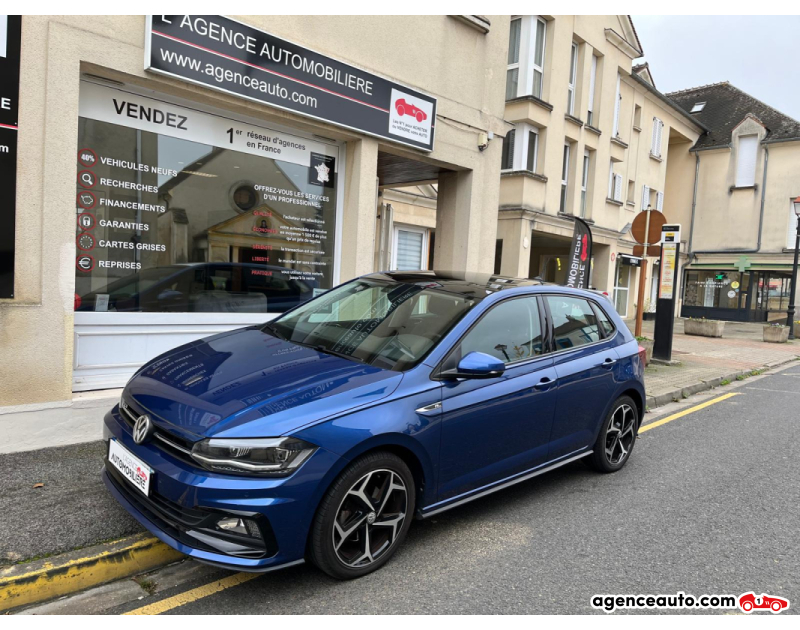 Achat voiture occasion, Auto occasion pas cher | Agence Auto Volkswagen Polo 1.0 TSI 115 DSG7 R-LINE + VIRTUAL COCKPIT / TOIT OUVRANT / ETAT NEUF Bleu Année 2019 Automatique Essence
