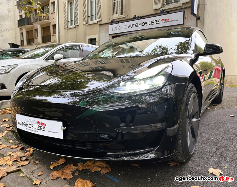 Achat voiture occasion, Auto occasion pas cher | Agence Auto Tesla Model 3 (2) GRANDE AUTONOMIE AWD 75 KWH Noir Année 2023 Automatique Électrique