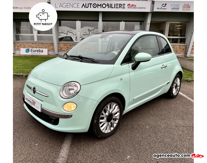Achat voiture occasion, Auto occasion pas cher | Agence Auto Fiat 500 1.2 8v 69ch Lounge /Toit panoramique Vert Année 2015 Manuelle Essence