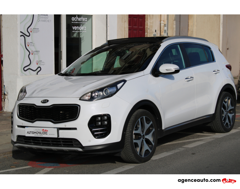 Gebrauchtwagenkauf, Günstige Gebrauchtwagen | Automobilienagentur Kia Sportage 1.7 CRDI 140 GT LINE PACK PREMIUM 4X2 DCT BVA ISG (Entretien Kia, CarPlay,..) Blanc Jahr 2018 Automatique Diesel