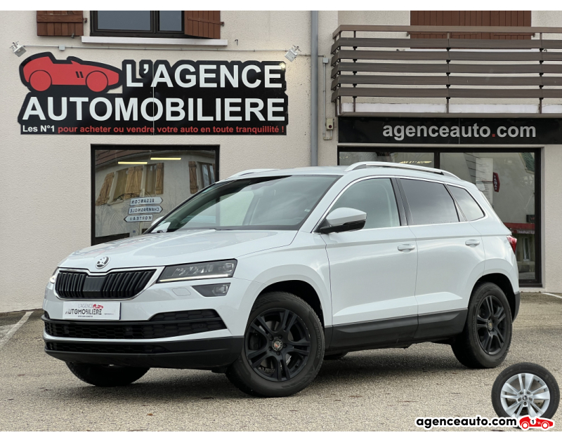 Achat voiture occasion, Auto occasion pas cher | Agence Auto Skoda Karoq 2.0 tdi 150ch STYLE BVA DSG 4x4 Blanc Année 2019 Automatique Diesel