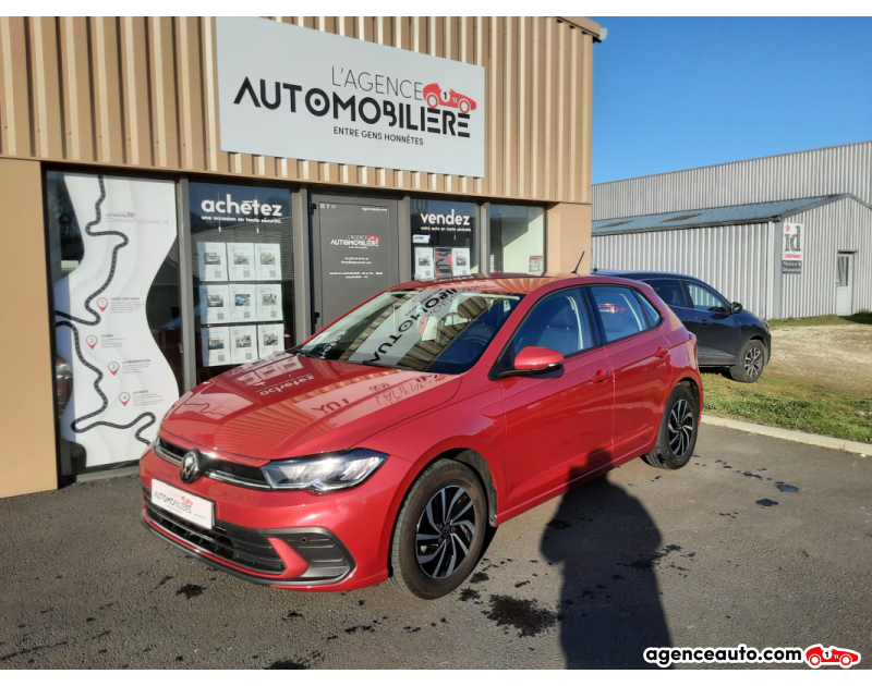 Achat voiture occasion, Auto occasion pas cher | Agence Auto Volkswagen Polo 1.0 TSI 95 S&S LIFE PLUS Rouge Année 2023 Manuelle Essence