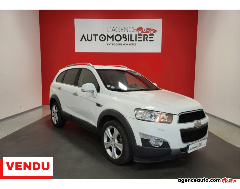 Gebrauchtwagenkauf, Günstige Gebrauchtwagen | Automobilienagentur Chevrolet Captiva 2.2 VCDI 184 LTZ AWD BVA 7 PLACES + ATTELAGE / CUIR Blanc Jahr 2011 Automatique Diesel