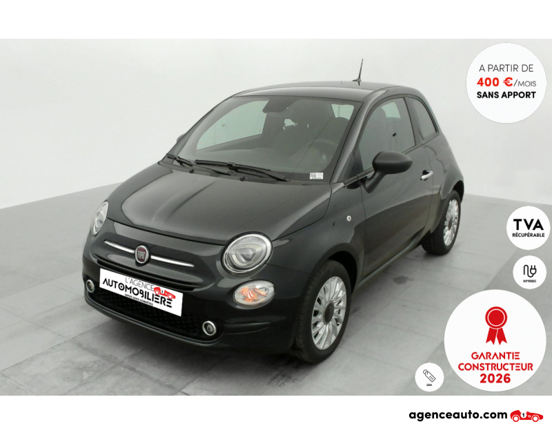 Compra de Carros Usados, Carros Usados Baratos | Auto Immo Fiat 500 S 1.0 70 Hybrid BSG (Neuf, CarPlay, Pack confort, JA 15") Noir Ano 2024 Manuelle Hybride