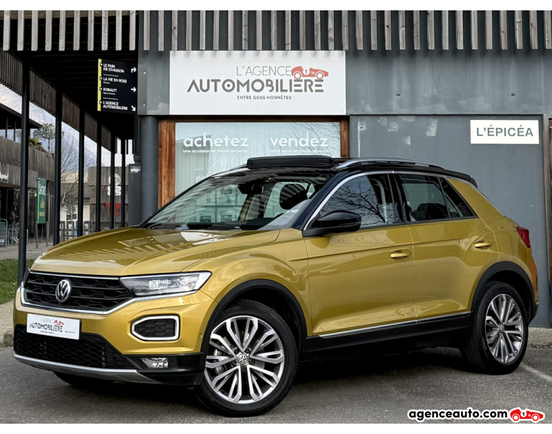 Achat voiture occasion, Auto occasion pas cher | Agence Auto Volkswagen T-roc 2.0 TDI 150ch 4Motion Lounge DSG - Toit ouvrant Or Année 2018 Automatique Diesel