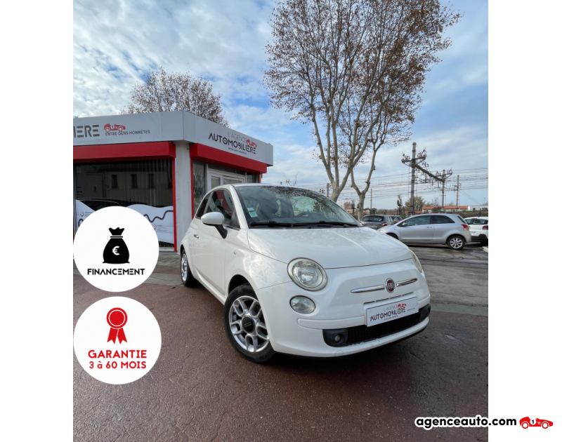Achat voiture occasion, Auto occasion pas cher | Agence Auto Fiat 500 Fiat 500 69 ch Blanc Année 2010 Manuelle Essence