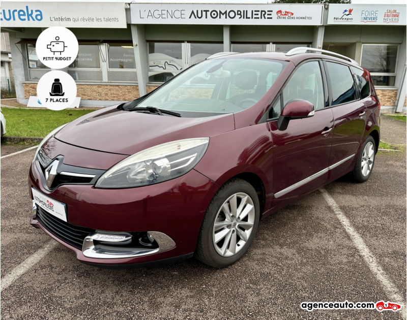 Achat voiture occasion, Auto occasion pas cher | Agence Auto Renault Grand Scenic 1.6 DCI 130 ENERGY BOSE 7 Places/1° main/Cuir Bordeaux Année 2014 Manuelle Diesel