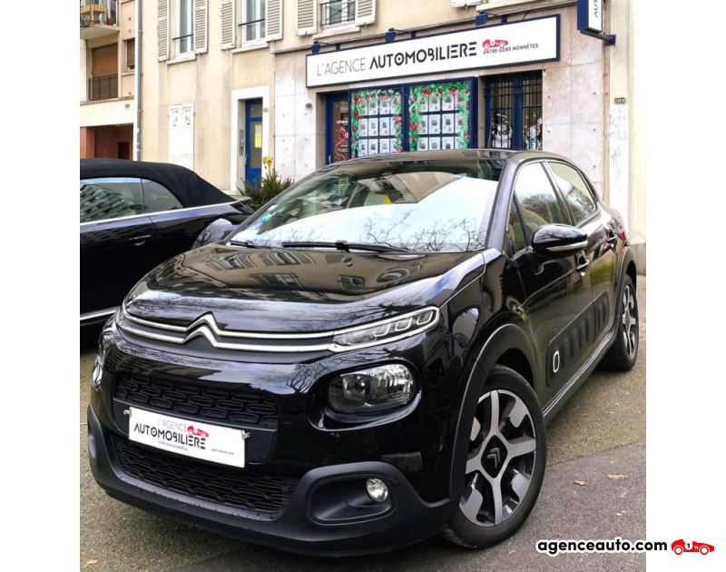 Compra de Carros Usados, Carros Usados Baratos | Auto Immo Citroen C3 1.2 PURETECH 110 EAT6 SHINE Noir Ano 2018 Automatique Essence