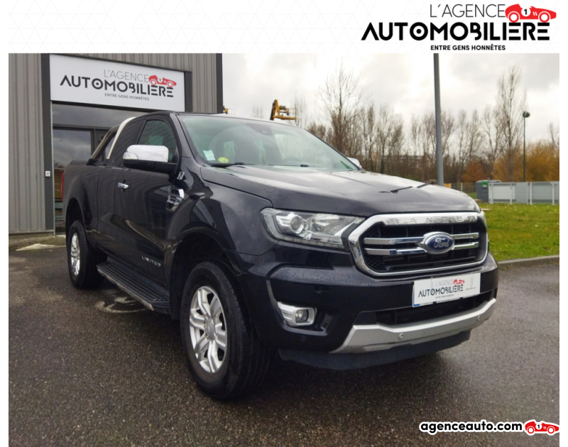 Achat voiture occasion, Auto occasion pas cher | Agence Auto Ford Ranger 2.0 EcoBlue Pickup Super Cabine 4x4 213 cv BVA10 Limited Noir Année 2020 Automatique Diesel