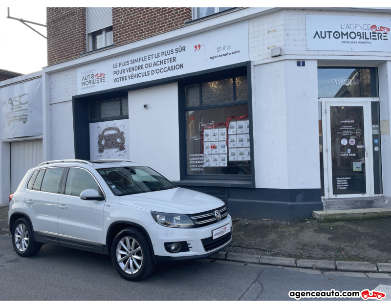 Achat voiture occasion, Auto occasion pas cher | Agence Auto Volkswagen Tiguan I Phase 2 2.0 TDi 16V DPF BlueMotion 140 cv 1ÈRE MAIN Blanc Année 2015 Manuelle Diesel