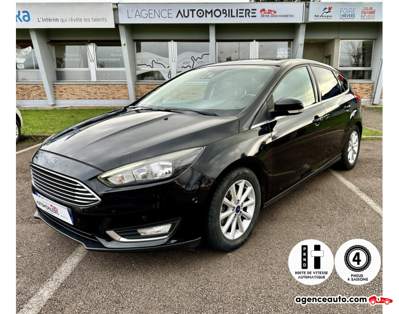 Aankoop Gebruikte Auto, Goedkope Gebruikte Auto | Agence Auto Ford Focus 2.0 TDCI 150 TITANIUM POWERSHIFT BVA START-STOP/Active Park Assist/Attelage amovible Noir Jaar 2015 Automatique Diesel